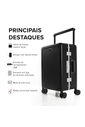 Mala de Viagem Pequena de Bordo 10 kg em Policarbonato Berlim Maloa Preto