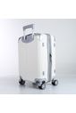 Kit Mala de Viagem Pequena de Bordo 10kg Brasil Branco e Mala Brasil Grande 32kg Branco Kit Mala de Viagem Pequena de Bordo 10kg Brasil Branco e Mala Brasil Grande 32kg Branco