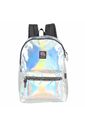 Mochila Escolar Juvenil Feminina Holográfica Prata