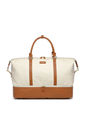 Bolsa de Viagem em Lona Weekend Maloa Bege com Marrom Bolsa de Viagem em Lona Weekend Maloa Bege com Marrom