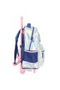 Mochila com Rodinhas Escolar Infantil Holográfica Stitch Prata