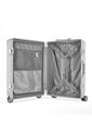 Kit Mala de Bordo 10kg e 23kg Noruega Maloa Prata  PC e ABS com  Kit Frasco 7 Peças Cinza e Kit Puffer Prata