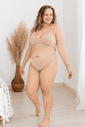 Calcinha Pós Parto Tanga Sem Costura Leve Compressão Plus Size - Bege Calcinha Pós Parto Tanga Sem Costura Leve Compressão Plus Size - Bege