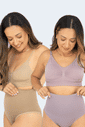 Kit 2 Calcinhas Pós Parto Tanga Modeladora Sem Costura Média Compressão