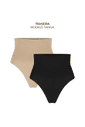 Kit 2 Calcinhas Pós Parto Tanga Modeladora Sem Costura Média Compressão