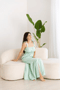 Vestido Gestante Longo com Alça de Amarração Vestido Gestante Longo com Alça de Amarração
