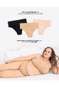 Kit 3 Calcinhas Pós Parto Tanga Sem Costura Leve Compressão Plus Size