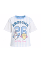 Blusa Infantil em Meia Malha Rosa com Estampa de Smiles e Flores Blusa Infantil em Meia Malha Rosa com Estampa de Smiles e Flores