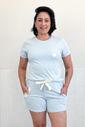 Pijama Feminino Plus Size em Algodão Detalhe Coração 