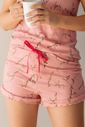 Pijama Feminino Canelado em Suede