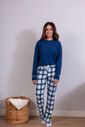Pijama Feminino em Algodão com Detalhe em Renda de Poliamida 