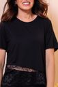 Pijama Feminino em Viscolycra com Barra em Renda