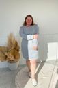 Vestido Tricot Felpado Plus Size Mangas Bufantes Linha Easywear