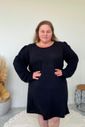 Vestido Tricot Felpado Plus Size Mangas Bufantes Linha Easywear