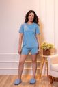 Pijama Feminino de Manga em Viscolycra com Deatalhes em Renda e Silk
