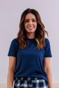 Pijama  Feminino Meia Estação Xadrez em Suede 