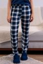 Pijama  Feminino Meia Estação Xadrez em Suede 