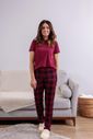 Pijama  Feminino Meia Estação Xadrez em Suede 