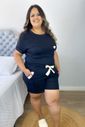 Pijama Feminino Plus Size em Algodão Detalhe Coração 