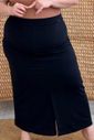 Saia Tania Plus Size Mopdelo Midi com Fenda Frontal