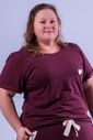 Pijama Feminino Plus Size em Algodão Detalhe Coração 