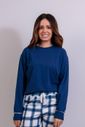 Pijama Feminino em Algodão com Detalhe em Renda de Poliamida 