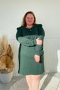 Vestido Tricot Felpado Plus Size Mangas Bufantes Linha Easywear