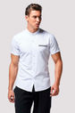Branco Butões na frente ocasional Camisas Masculina Branco Butões na frente ocasional Camisas Masculina