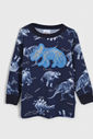 Camiseta Elian Infantil Dinossauro Azul-Marinho Camiseta Elian Infantil Dinossauro Azul-Marinho