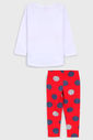 Conjunto 2pçs Kyly Longo Infantil Full Print Branco/Vermelho Conjunto 2pçs Kyly Longo Infantil Full Print Branco/Vermelho