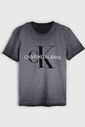 Camiseta Calvin Klein Kids Infantil Estonada Cinza