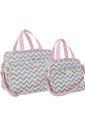 Kit Bolsas Maternidade Grande e Média Plike Baby Chevron