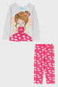 Pijama Kyly Longo Infantil Menina Cinza/Rosa Pijama Kyly Longo Infantil Menina Cinza/Rosa