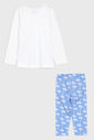 Pijama Kyly Longo Infantil Full Print Branco/Azul Pijama Kyly Longo Infantil Full Print Branco/Azul