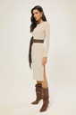 Vestido Canelado Tricot Manga Longa Vestido Canelado Tricot Manga Longa