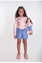 Conjunto dance com shorts chambray