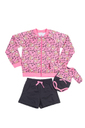 Conjunto jaqueta leopardo com shorts