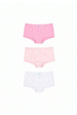 Kit com 3 calcinhas de algodão (rosa, chiclete e branco) Kit com 3 calcinhas de algodão (rosa, chiclete e branco)