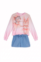 Conjunto dance com shorts chambray