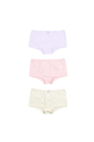 Kit com 3 calcinhas (Rosa, lilás e creme)