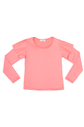 Blusa Infantil com Proteção UV 50+ Coral com Babados Blusa Infantil com Proteção UV 50+ Coral com Babados
