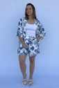 Conjunto - Kimono e short floral azul Conjunto - Kimono e short floral azul