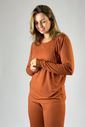 Pijama de amamentação manga longa - Terracota Pijama de amamentação manga longa - Terracota