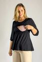 Blusa de amamentação manga princesa Bela - Preta Blusa de amamentação manga princesa Bela - Preta