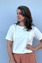 Camiseta de amamentação zíper embutido - Creme Camiseta de amamentação zíper embutido - Creme