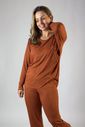 Pijama de amamentação manga longa - Terracota Pijama de amamentação manga longa - Terracota