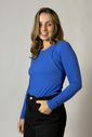 Blusa canelada de amamentação Annie - Azul Blusa canelada de amamentação Annie - Azul