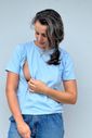 Camiseta de Amamentação zíper embutido - Azul Camiseta de Amamentação zíper embutido - Azul