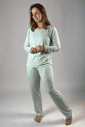 Pijama de amamentação manga longa - Verde água Pijama de amamentação manga longa - Verde água