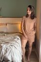 Pijama de amamentação curto - Mocha Mousse